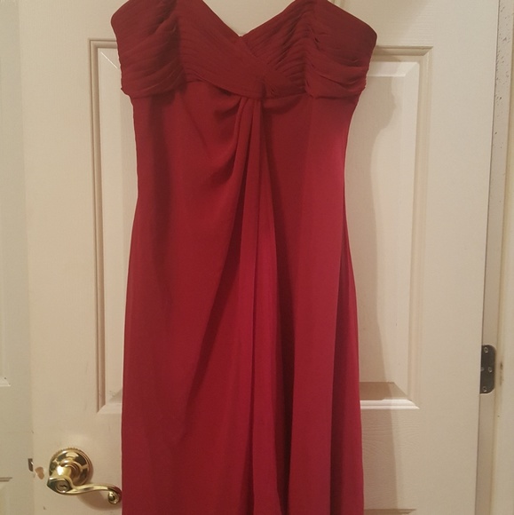 David's Bridal Dresses Burgundy Dress Poshmark